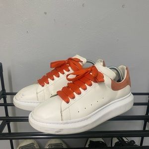 Alexander Mcqueen White Oversized Sneakers with Orange Tab